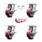 Service Caster 5 Inch Poly on Aluminum Caster Set with Roller Bearing 4 Brake and 2 Swivel Lock SCC-35S520-PAR-SLB-BSL-2-SLB-2 - alternate 5